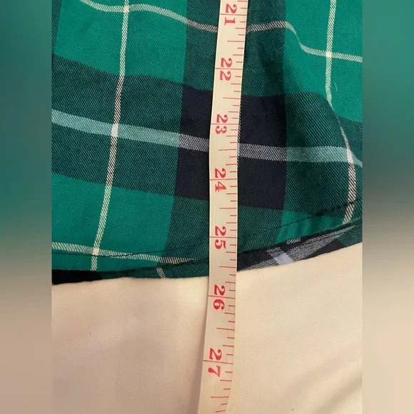 NWT Stars Above size small plaid green button up pajama shirt - Picture 11 of 12